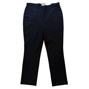 Liz Claiborne Alexis Mid-Rise Straight Leg Pants XL Black Womens Pull On NWT